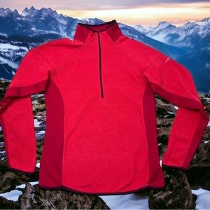 COLUMBIA Womens Omni-Wick Half Zip Fleece Pullover/Jacket Red (L)